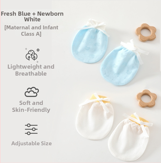 Unisex zīdaiņu cimdi pret skrāpējumiem, 95% kokvilna 5% elastāns, piemērots pavasarim, vasarai un rudenim, izlaidums vasarā 2025. gada