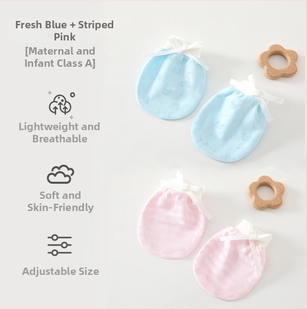 Unisex zīdaiņu cimdi pret skrāpējumiem, 95% kokvilna 5% elastāns, piemērots pavasarim, vasarai un rudenim, izlaidums vasarā 2025. gada