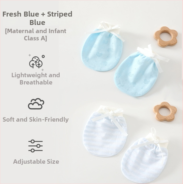 Unisex zīdaiņu cimdi pret skrāpējumiem, 95% kokvilna 5% elastāns, piemērots pavasarim, vasarai un rudenim, izlaidums vasarā 2025. gada