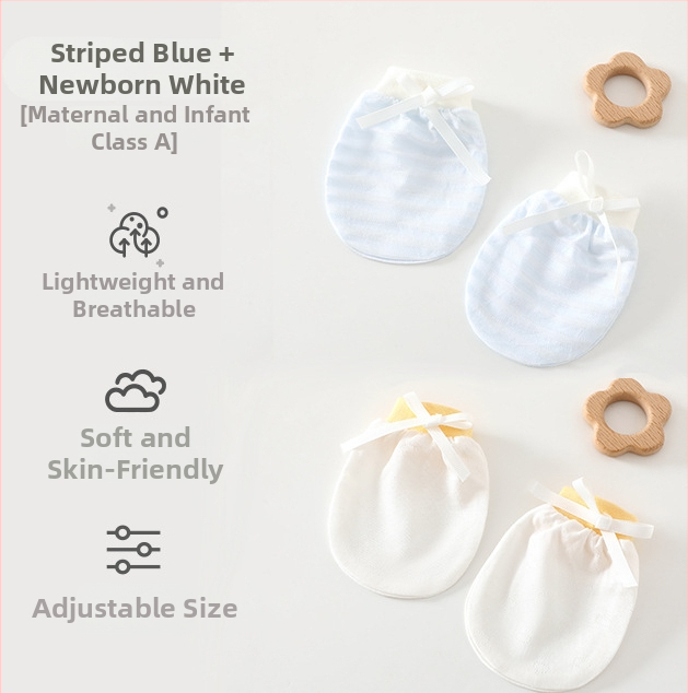 Unisex zīdaiņu cimdi pret skrāpējumiem, 95% kokvilna 5% elastāns, piemērots pavasarim, vasarai un rudenim, izlaidums vasarā 2025. gada