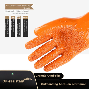 Hongshan darba cimdi, eļļas noturīgi, ūdensdroši, pretslīdēji, ar dip gumijas pārklājumu, 165 g, mehāniskās iekārtas darbībai un iekārtu apkopei