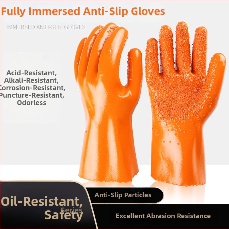 Hongshan radne rukavice, otporne na ulje, vodootporne, protuklizne, premazane dip kaučukom, 165 g, za rad s mehaničkim uređajima i održavanje strojeva