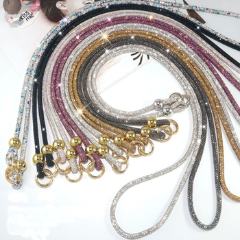 Ланярд за мобилен телефон с кристали, ръчно изработен, памучна връв с висока еластичност, метална катарама