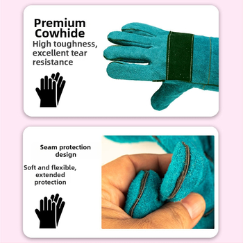 Da Heng ādas cimdi pret kodumu mācībām mājdzīvniekiem, gari aizsargājošie cimdi