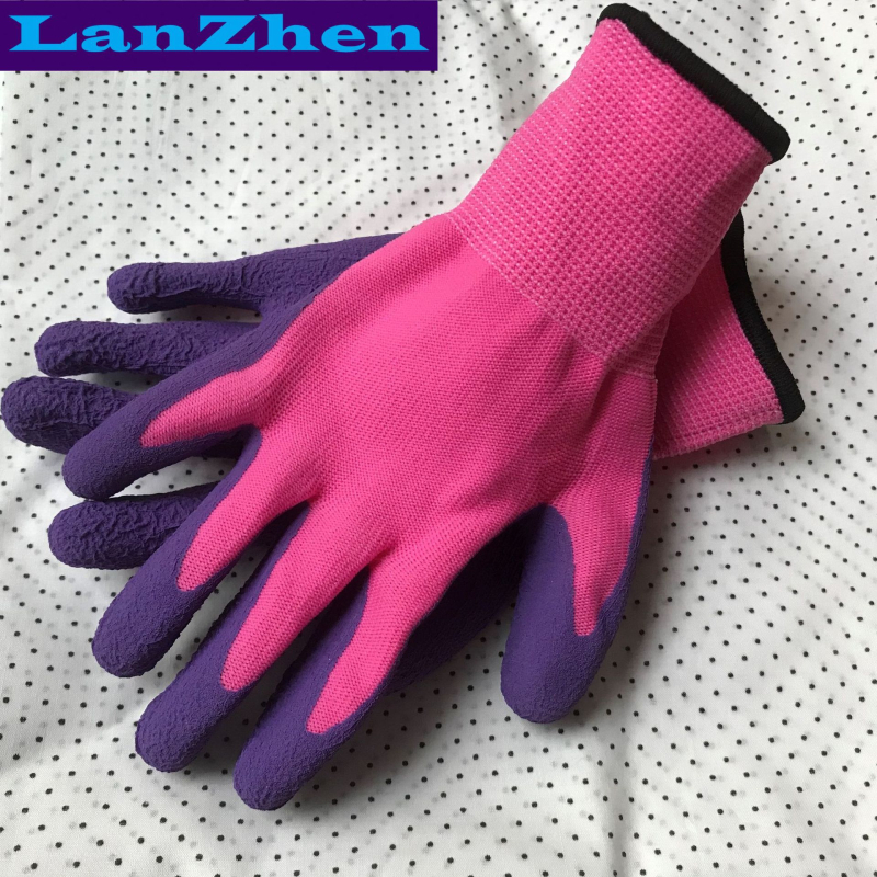Bērnu darba cimdi ar lateksu un neilona iekšpusi – UV aizsardzība, ūdensnecaurlaidīgas, neslīd, griezes pretestība, perforācijas pretestība dārzam