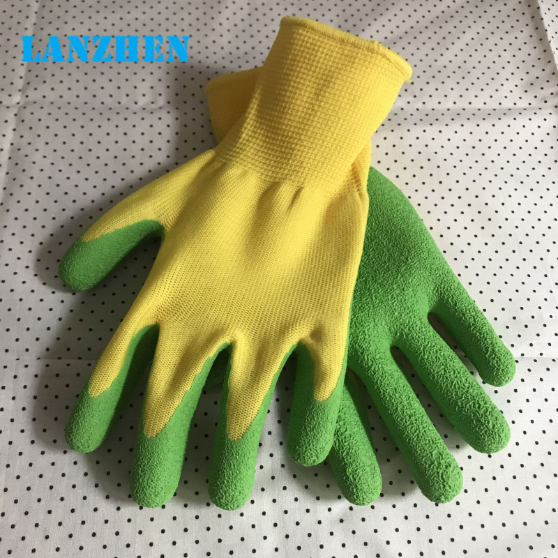 Bērnu darba cimdi ar lateksu un neilona iekšpusi – UV aizsardzība, ūdensnecaurlaidīgas, neslīd, griezes pretestība, perforācijas pretestība dārzam