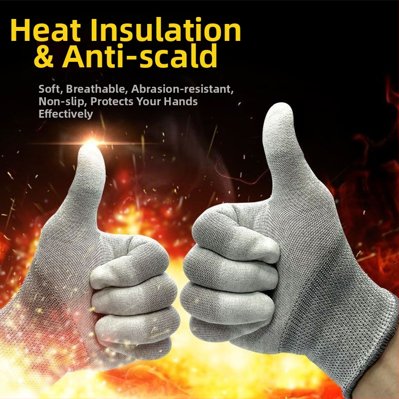 Rukavice na grilovanie s dotykovým displejom, odolné voči teplu, tepelná izolácia, odolné voči olejom, Nylon