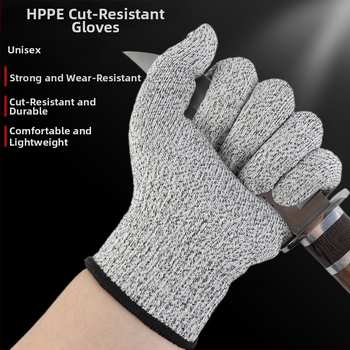 HPPE 5. pakāpes griezumizturīgas cimdi, pārtikas kvalitāte, dārza ražas vākšanai, adīti, bērniem un pieaugušajiem, darba aizsardzība