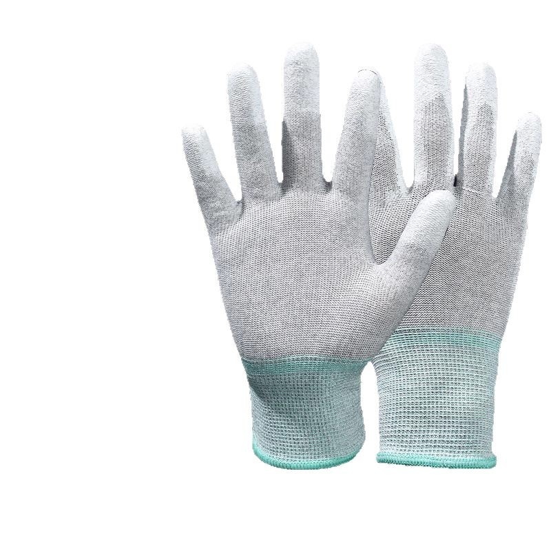 Karbona šķiedras darba cimdi ar pirksta un delnas pārklājumu, saderīgi ar skārienekrānu, elpojoši, nodilumizturīgi, ar pretslīdes īpašībām