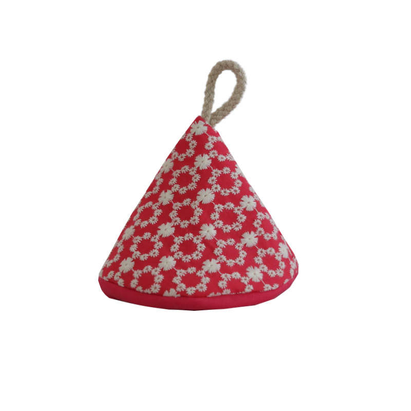 Termoizolēts virtuves komplekts: trīsstūra katla vāciņš, auduma cimdi un katla rokturis (aizsardzība pret apdegumiem)