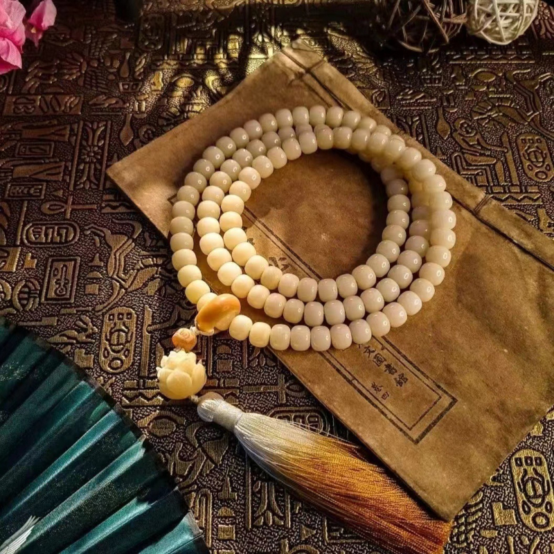 Bodhi saknes rokassprādze ar 108 lodēm, rokdarbs, moderns minimālisms, dāvana sievietēm