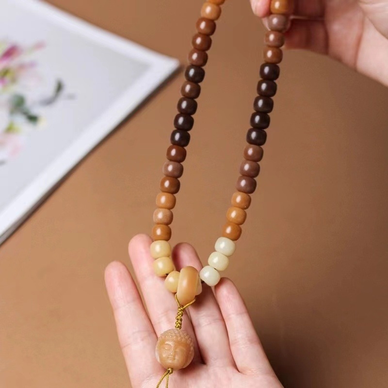 Bodhi saknes rokassprādze ar 108 lodēm, rokdarbs, moderns minimālisms, dāvana sievietēm