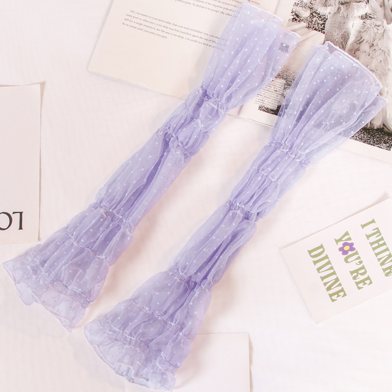 Manșete din dantelă pentru protecție solară pentru femei - Ice Silk, UV, Buline - Dantelă poliesterică