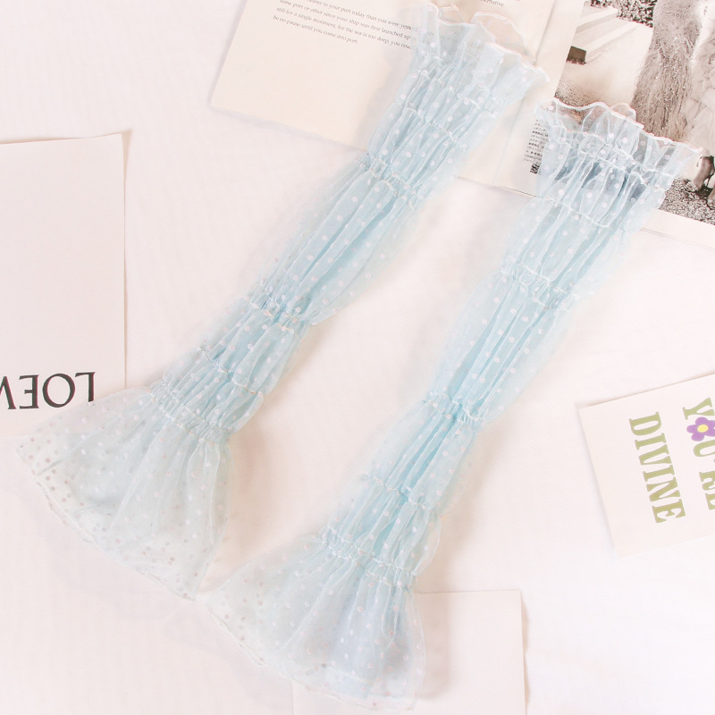 Manșete din dantelă pentru protecție solară pentru femei - Ice Silk, UV, Buline - Dantelă poliesterică