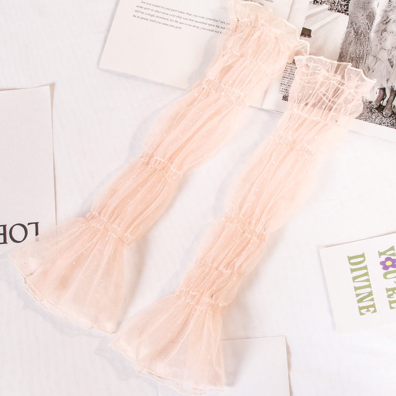 Manșete din dantelă pentru protecție solară pentru femei - Ice Silk, UV, Buline - Dantelă poliesterică