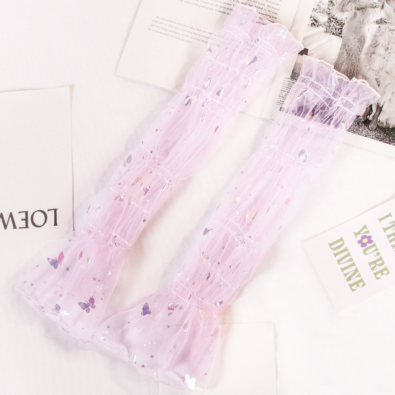 Manșete din dantelă pentru protecție solară pentru femei - Ice Silk, UV, Buline - Dantelă poliesterică