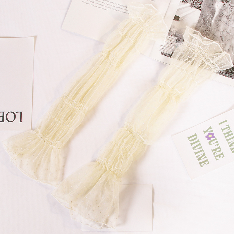 Manșete din dantelă pentru protecție solară pentru femei - Ice Silk, UV, Buline - Dantelă poliesterică