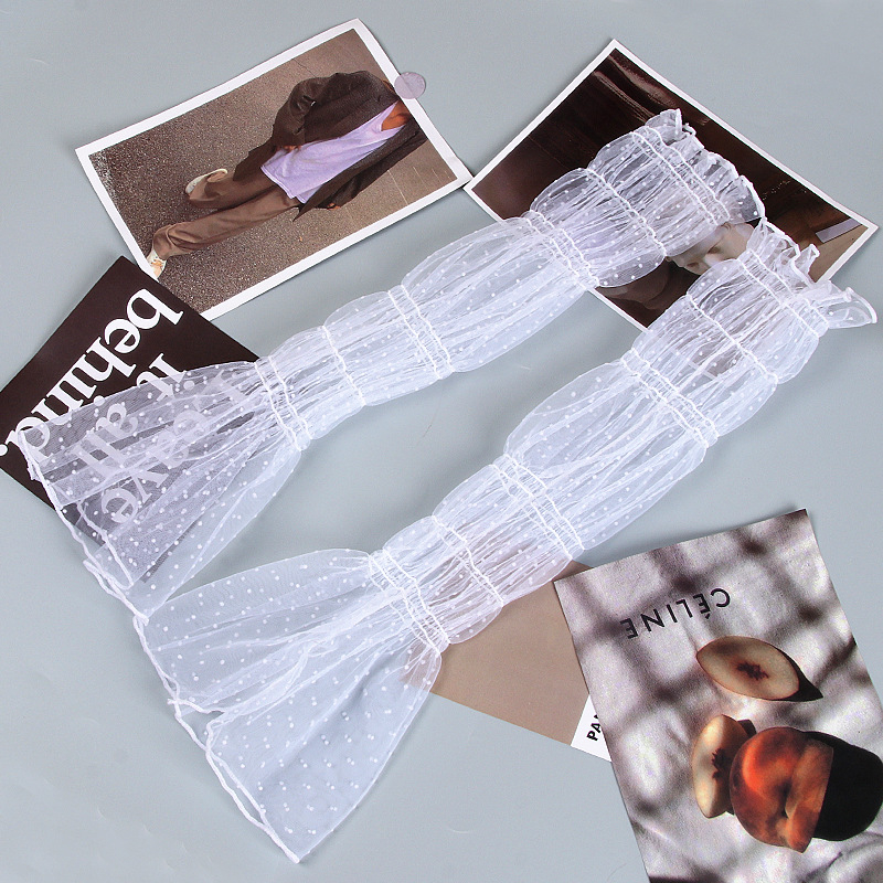 Manșete din dantelă pentru protecție solară pentru femei - Ice Silk, UV, Buline - Dantelă poliesterică