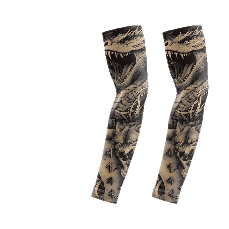 Ice Sleeves s UV zaštitom, unisex, cvjetni tetovažni rukavi za nadlakticu, za vožnju i aktivnosti na otvorenom, poliester tkanina 81–95%, ljeto 2025