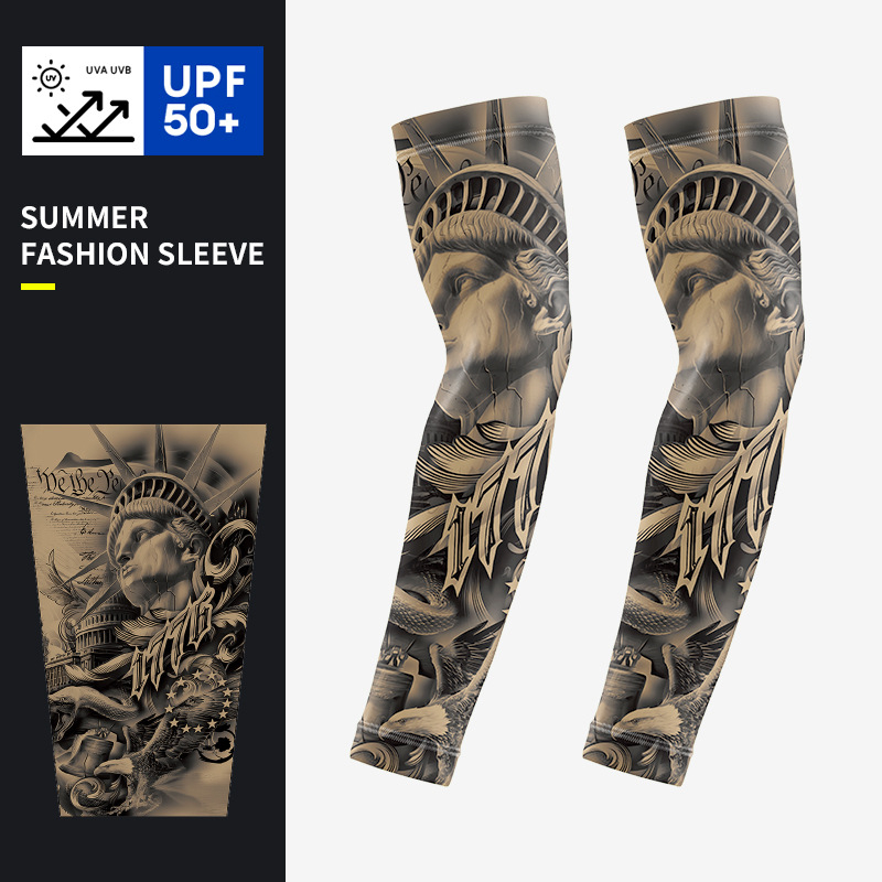 Ice Sleeves s UV zaštitom, unisex, cvjetni tetovažni rukavi za nadlakticu, za vožnju i aktivnosti na otvorenom, poliester tkanina 81–95%, ljeto 2025
