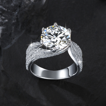 Gredzens no 925 sudraba, dimantu uzstādījums, zieds un rombs forma, sievietēm, stils Boyfriend