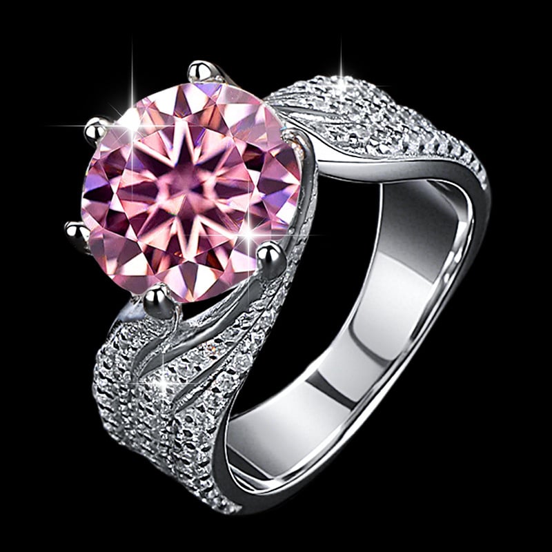 Gredzens no 925 sudraba, dimantu uzstādījums, zieds un rombs forma, sievietēm, stils Boyfriend