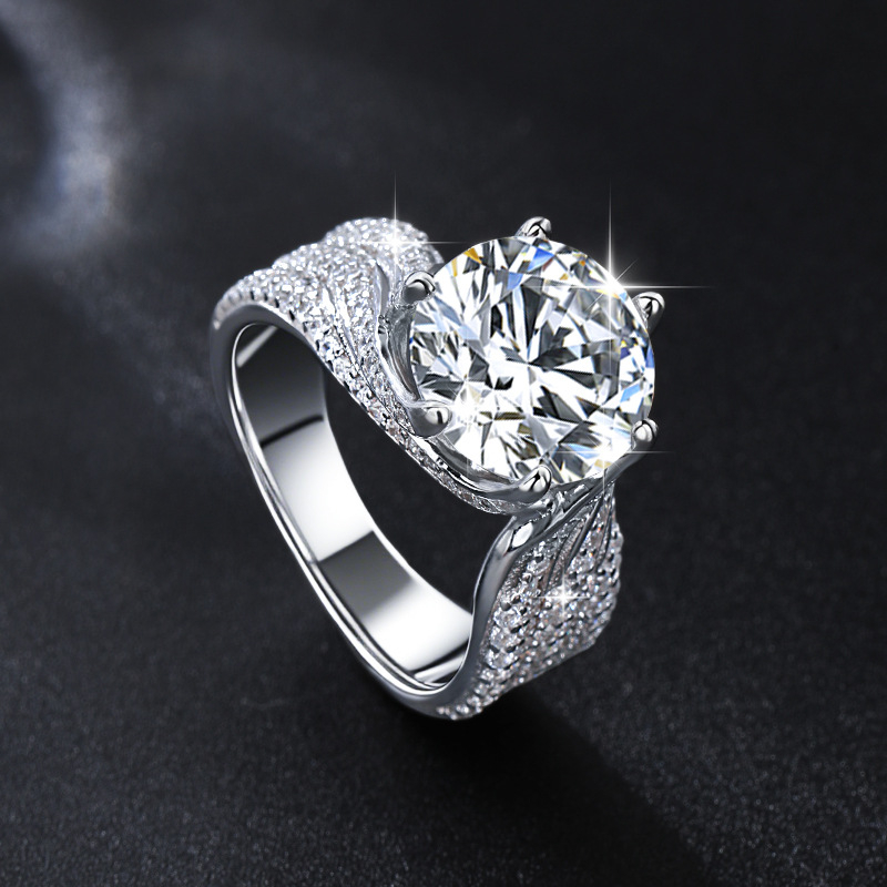 Gredzens no 925 sudraba, dimantu uzstādījums, zieds un rombs forma, sievietēm, stils Boyfriend