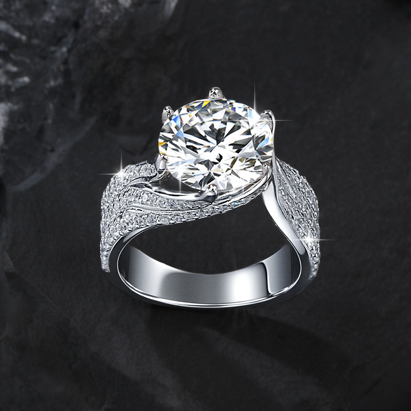 Gredzens no 925 sudraba, dimantu uzstādījums, zieds un rombs forma, sievietēm, stils Boyfriend