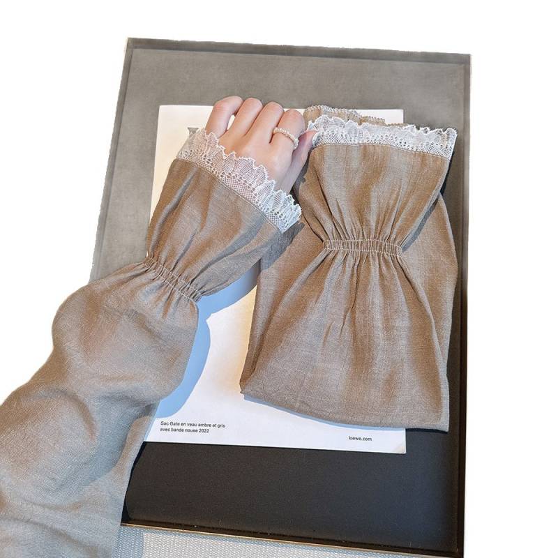 Дамски дантелени ръкави за слънцезащита, дълги, памучни (81-95% съдържание на памук), за шофиране и колоездене, лято 2024