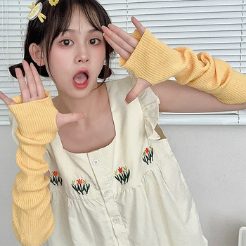 Ženske pletene rukave za ruke — zaštita od sunca, završna obrada tie-dye, jednobojne, moda ljeto-proljeće-jesen