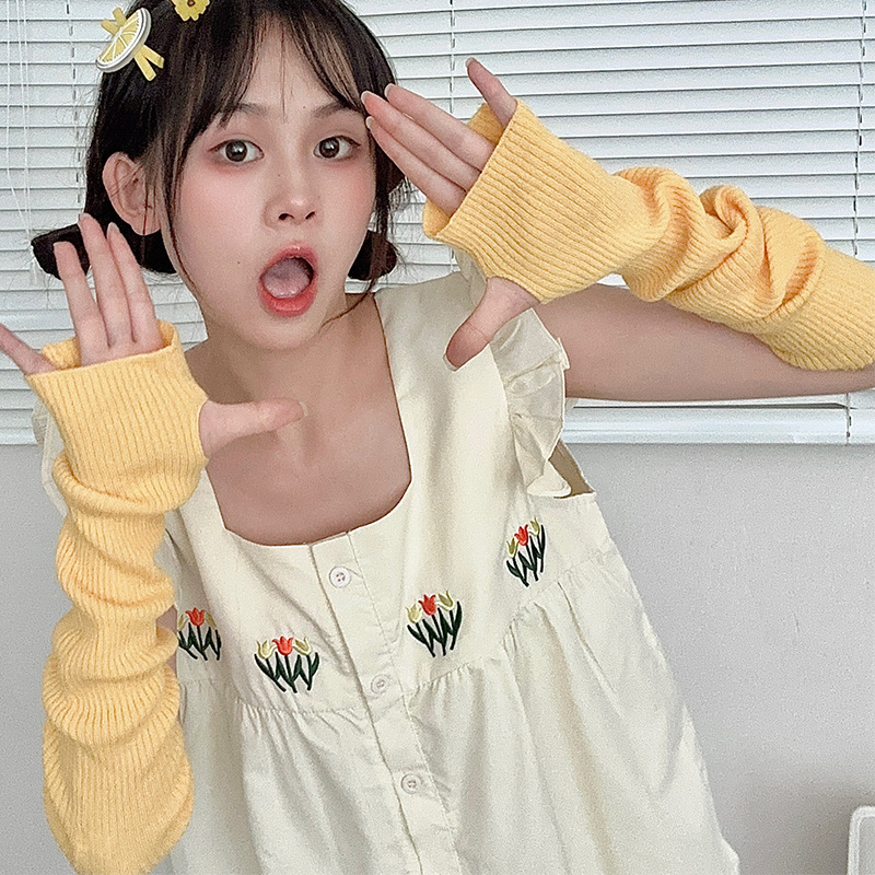 Ženske pletene rukave za ruke — zaštita od sunca, završna obrada tie-dye, jednobojne, moda ljeto-proljeće-jesen