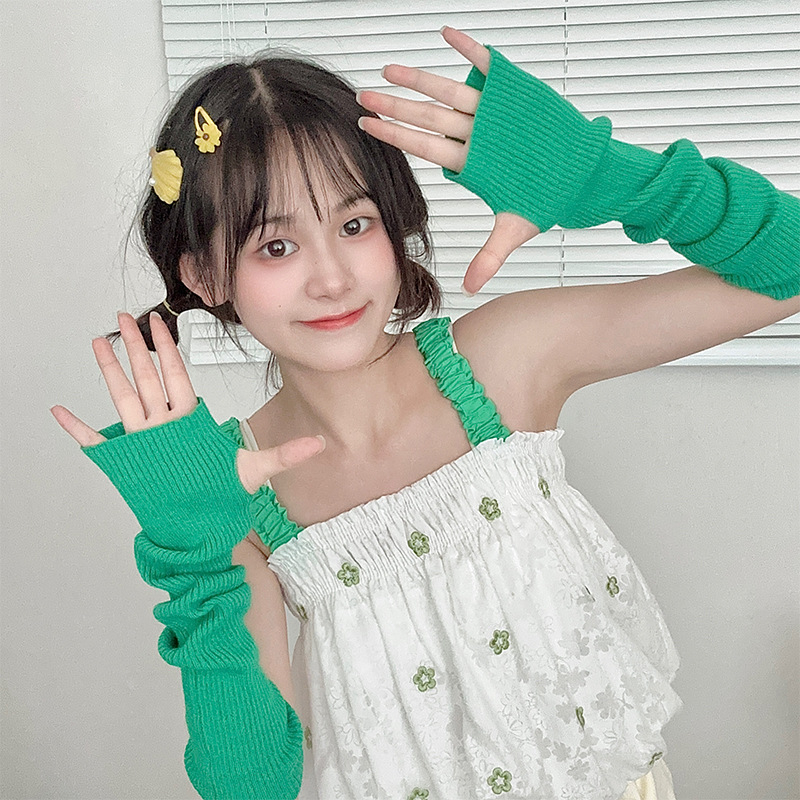 Ženske pletene rukave za ruke — zaštita od sunca, završna obrada tie-dye, jednobojne, moda ljeto-proljeće-jesen