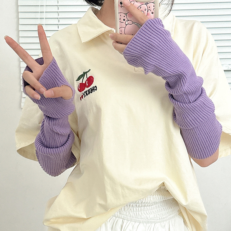 Ženske pletene rukave za ruke — zaštita od sunca, završna obrada tie-dye, jednobojne, moda ljeto-proljeće-jesen