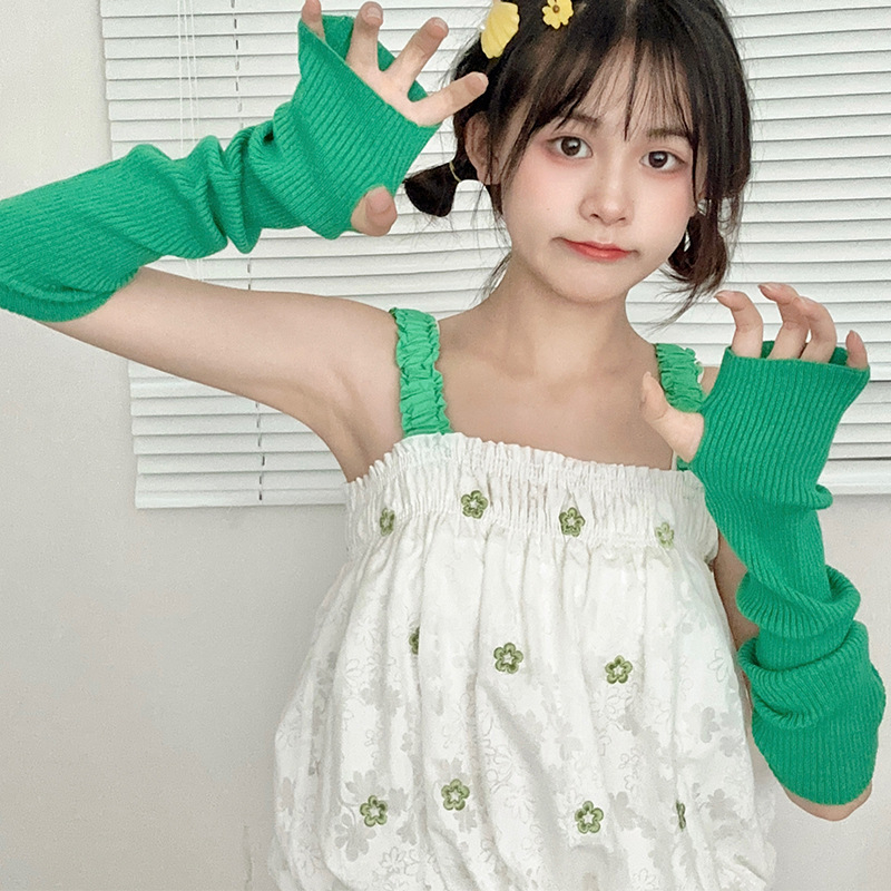 Ženske pletene rukave za ruke — zaštita od sunca, završna obrada tie-dye, jednobojne, moda ljeto-proljeće-jesen