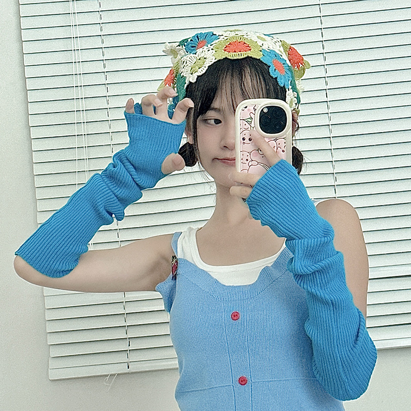 Ženske pletene rukave za ruke — zaštita od sunca, završna obrada tie-dye, jednobojne, moda ljeto-proljeće-jesen