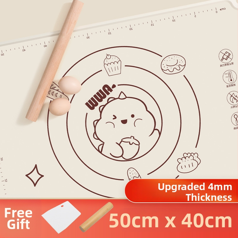 Удебелена силиконова подложка за месене, хранителен клас, не залепваща, персонализируема, подходяща за печене