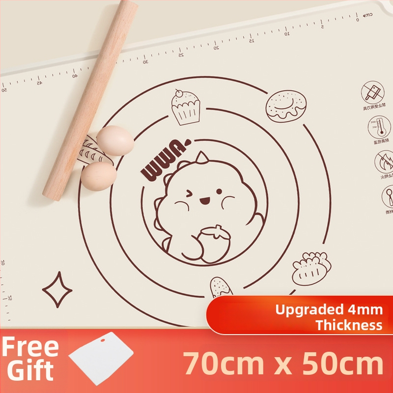 Удебелена силиконова подложка за месене, хранителен клас, не залепваща, персонализируема, подходяща за печене