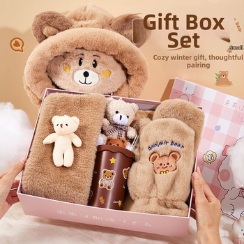 Σετ δώρου κασκόλ σε κουτί δώρου – φθινοπωρινό-χειμερινό, στυλ καρτούν, επιχειρηματικό δώρο