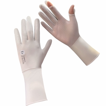 UPF50+ лятни ръкавици от ледена коприна, UV защита, противохлъзгащо покритие, удължен кит, за шофиране и колоездене