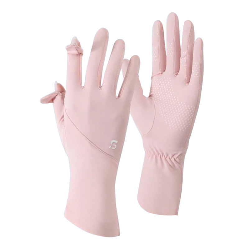 Női nyári Ice Silk UV-védelmes kesztyű kültéri kerékpárhoz és vezetéshez, légáteresztő, gyorsan száradó, érintőképernyős, teljes ujjas