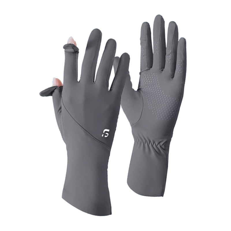 Női nyári Ice Silk UV-védelmes kesztyű kültéri kerékpárhoz és vezetéshez, légáteresztő, gyorsan száradó, érintőképernyős, teljes ujjas