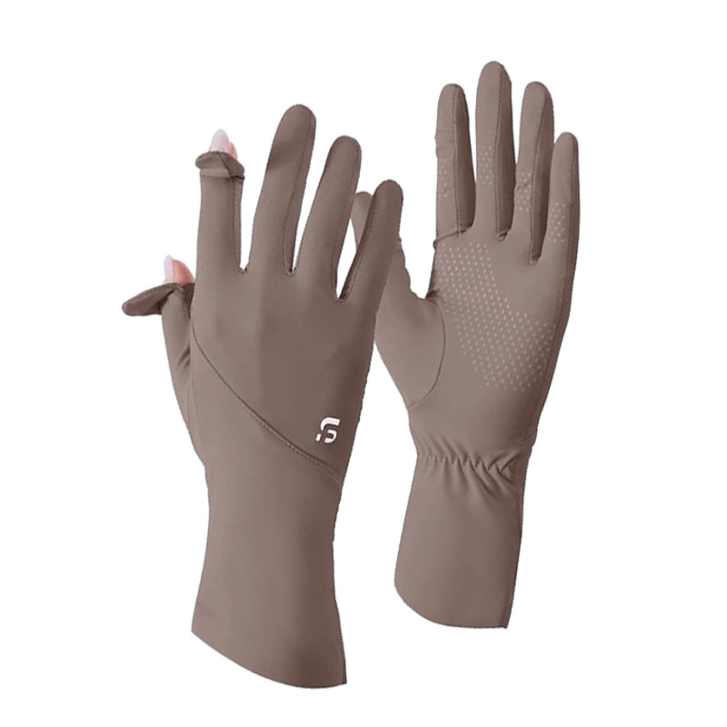 Női nyári Ice Silk UV-védelmes kesztyű kültéri kerékpárhoz és vezetéshez, légáteresztő, gyorsan száradó, érintőképernyős, teljes ujjas