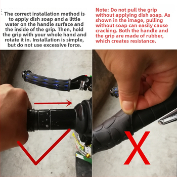 Gumijas stūres pārklājs motocikliem un elektriskajiem velosipēdiem – raga stilā, universāla piestiprināšana, pielāgota apstrāde, licencēts privātais zīmols