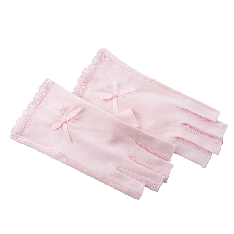 Női félujjú nyári kesztyűk – légáteresztő pamut, UV védelem, csúszásmentes (Félujjú dizájn; Légáteresztő pamut; UV védelem; Csúszásmentes)