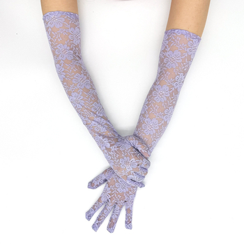 Csipkés női kesztyűk – extra hosszú, UV védelem, teljes ujjak, légáteresztő poliészter