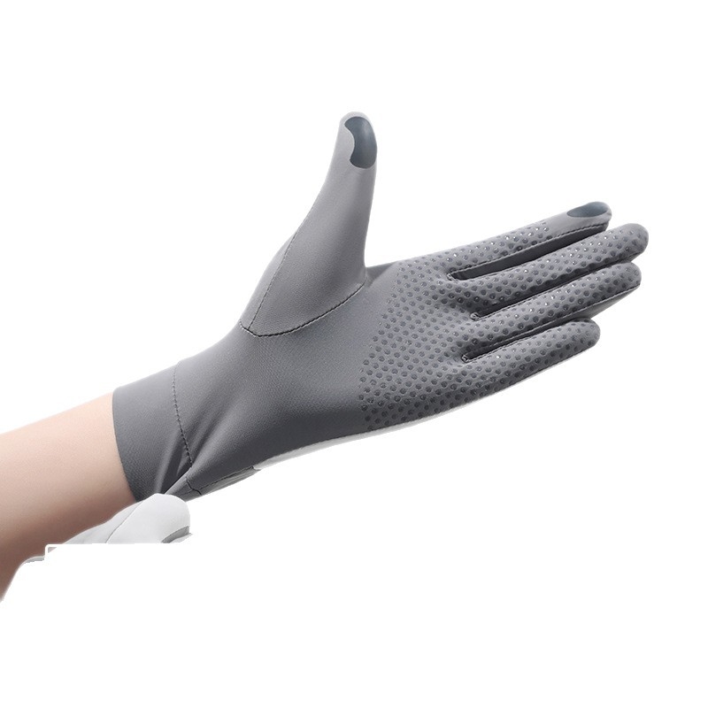 Női UV-védelmet nyújtó kesztyű, Ice Silk, lélegző, gyorsan száradó, csúszásmentes, érintőképernyő-kompatibilis