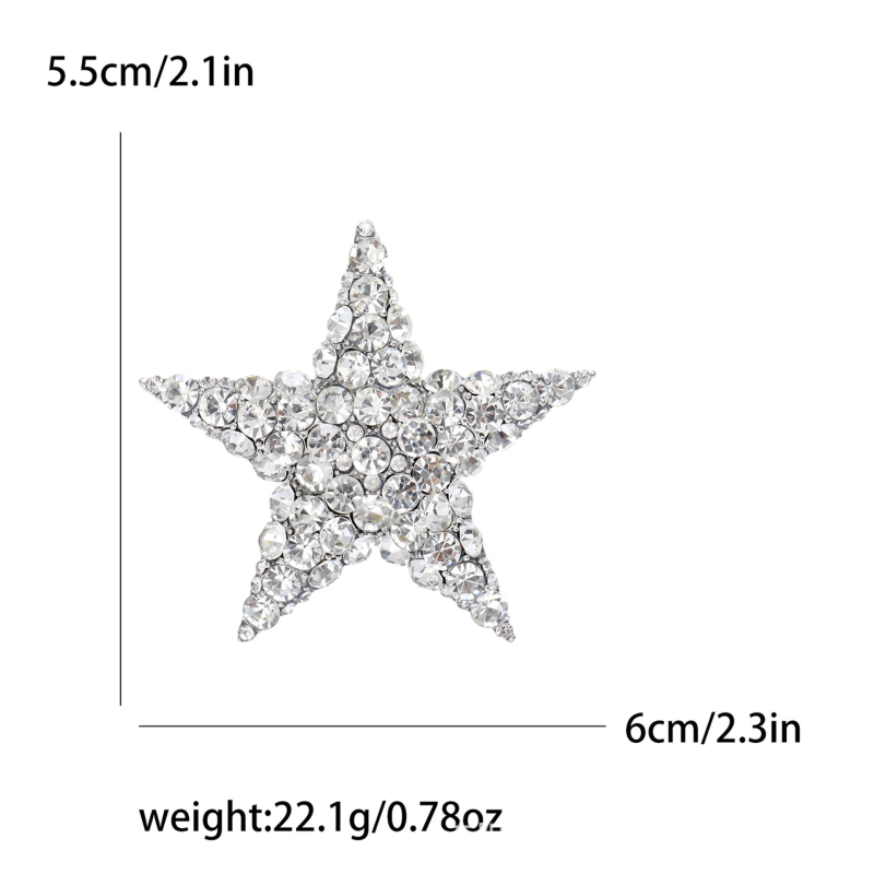 Broșă pentru femei, formă stea-picătură, aliaj de zinc, stil lux ușor, electroplacare, decorativ