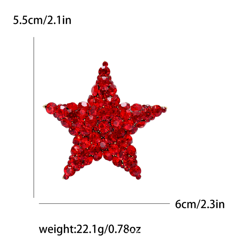 Broșă pentru femei, formă stea-picătură, aliaj de zinc, stil lux ușor, electroplacare, decorativ
