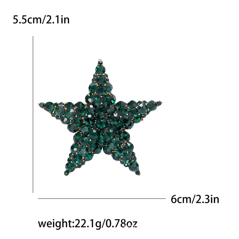 Broșă pentru femei, formă stea-picătură, aliaj de zinc, stil lux ușor, electroplacare, decorativ