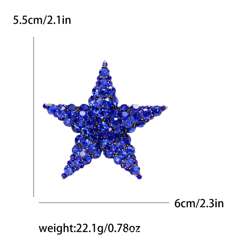 Broșă pentru femei, formă stea-picătură, aliaj de zinc, stil lux ușor, electroplacare, decorativ